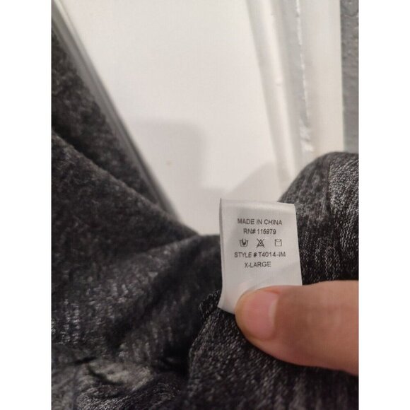 Skonhet Draped Front Open Cardigan Sweater Size XLarge Gray Long Sleeves Stripes - Picture 5 of 12